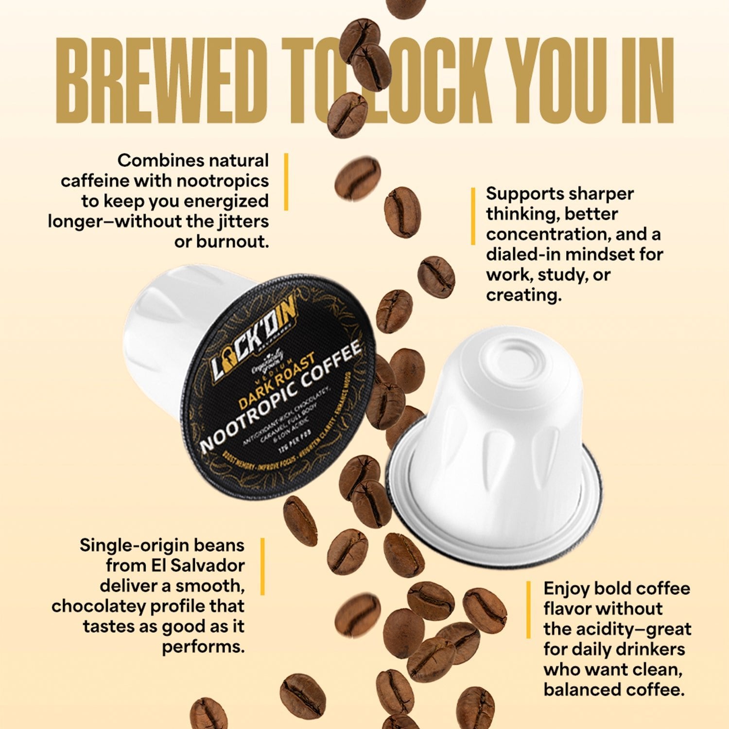 Nootropics - Infused Coffee - LOCK'D IN